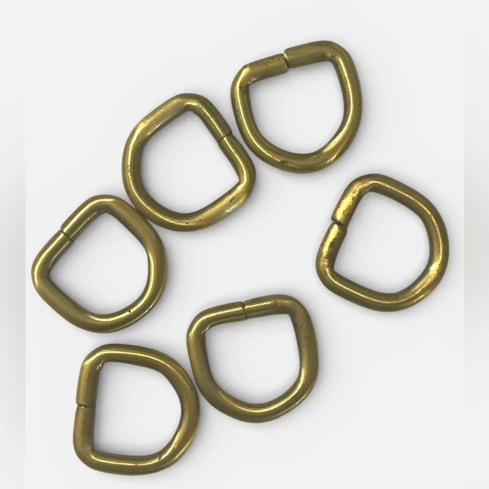 Vintage Coach Replacement Set Of 6 D Rings Brass Gold Tone Hardware Coach Heavy